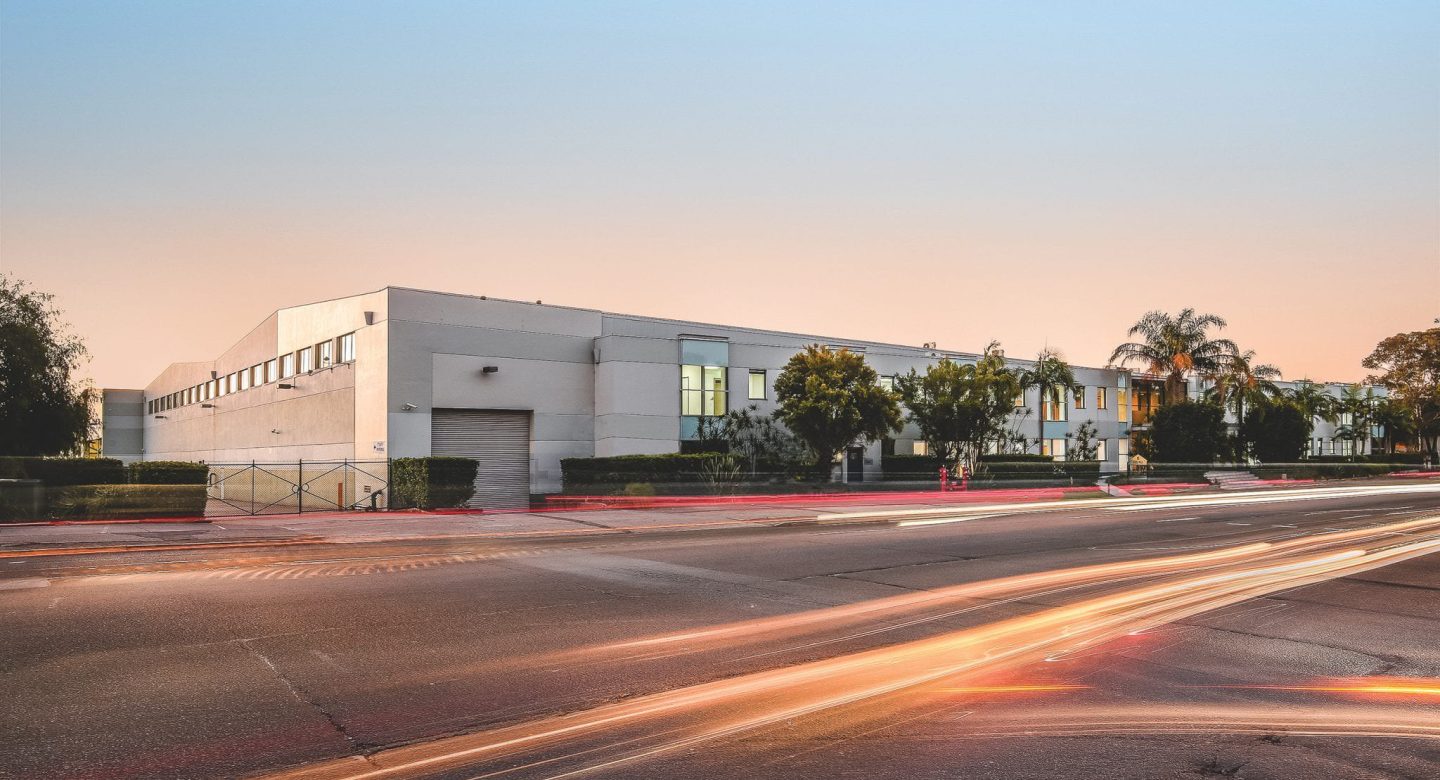 Industrial commerical building dusk sky Homebush Sydney